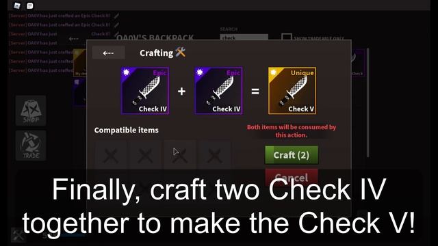 [TUTORIAL] How to Craft the CHECK V in KAT! (Roblox) смотреть онлайн