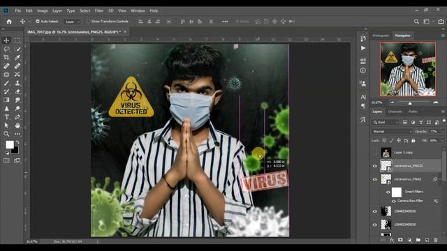 VIRUS CONCEPT- PHOTO EDITING TUTORAIL IN PHOTOSHOP CC STEP BY STEP IN HINDI  \ US PHOTOGRAPHY?