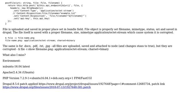 Drupal: Rest File upload octet-stream uploaded file is corrupted смотреть онлайн