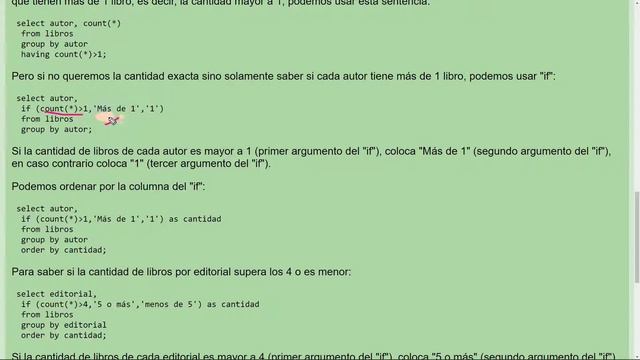 MySQL Ejercicio: 358 Utilizar la Función IF() para Realizar Conteo de los Libros de Varios Autores смотреть онлайн