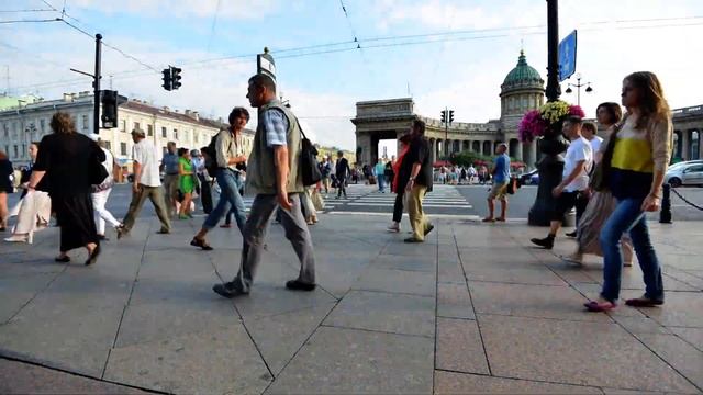 Таймлапс. Санкт-Петербург. Невский проспект. Казанский собор. смотреть онлайн