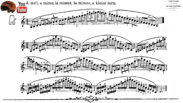 Carl Flesch Violín Scales In A Minor | Whit Piano Accompanist, Adaptive Intonation | All Instrument