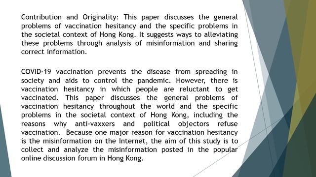 A Study on Vaccination Hesitancy Caused by Misinformation IJPSS 2022 71 19 27 смотреть онлайн