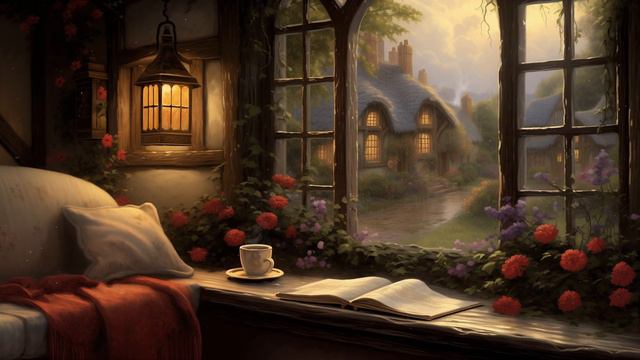 Peaceful Cottage Moment with Classical Piano Music, Cozy Rain Sounds and Crackling Fire Ambience смотреть онлайн