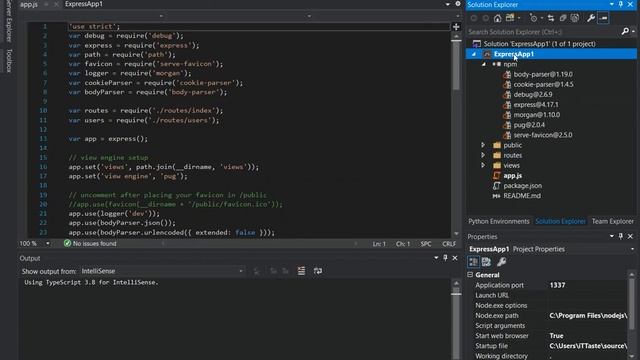 NodeJS Express Application in Visual Studio 2019 (Getting Started) смотреть онлайн
