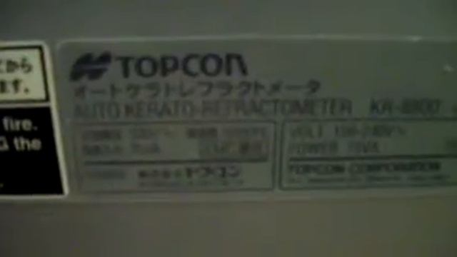 Topcon KR-8800 Auto Kerato-Refractometer смотреть онлайн