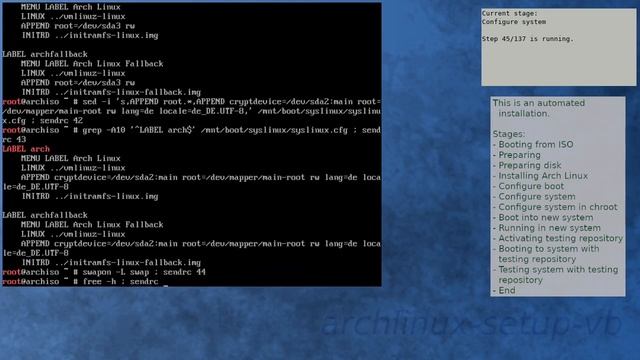 Arch Linux installation recording to kernel 6.5.4-arch2-1 (testing) смотреть онлайн