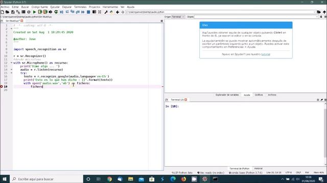 62 Python. Capturar audio y mostrarlo como texto смотреть онлайн