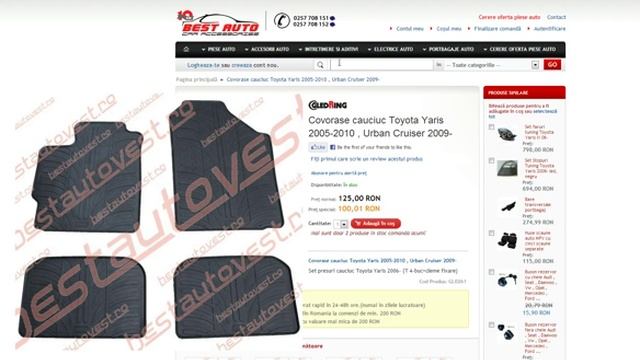 Covorase auto Toyota Urban Cruiser 2009-, covorase cauciuc смотреть онлайн