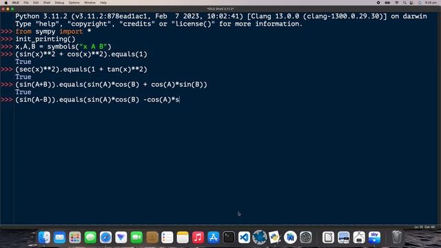 How to test for trigonometry identity equality using Boolean Logic with Python and the Sympy librar смотреть онлайн