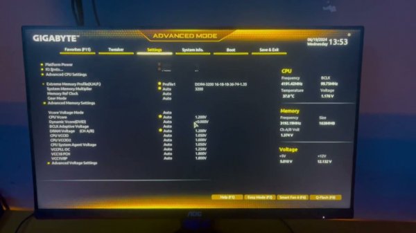 Gigabyte UEFI Settings for Win11