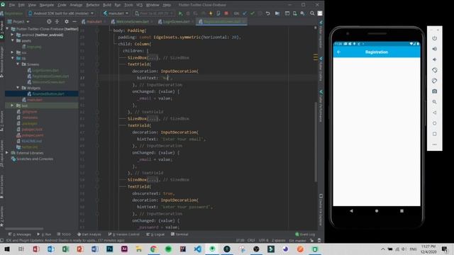 Flutter Firebase Twitter Clone | login and signup (Ep 1) смотреть онлайн