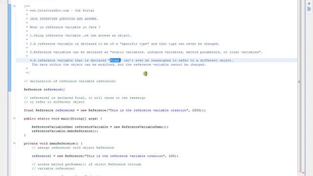 Reference Variable in Java смотреть онлайн