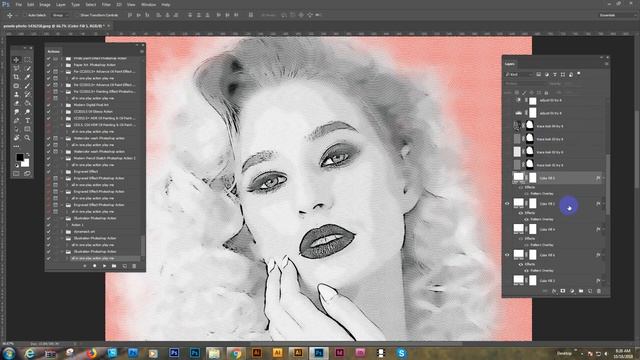 Illustration Photoshop Action смотреть онлайн