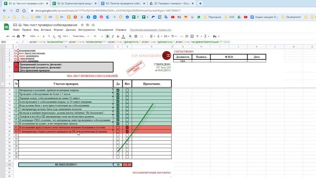 Чек-лист проверки собеседований. смотреть онлайн