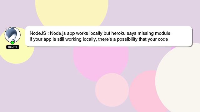 NodeJS : Node.js app works locally but heroku says missing module смотреть онлайн