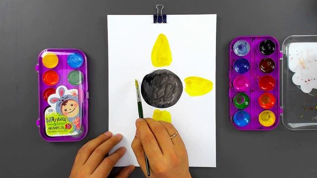 Рисуем большой подсолнух - Как нарисовать подсолнух? смотреть онлайн