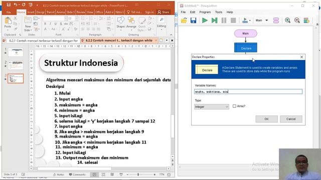 Algoritma Struktur Indonesia dan Flowchart Mencari Maksimum dan Minimum Menggunakan WHILE смотреть онлайн