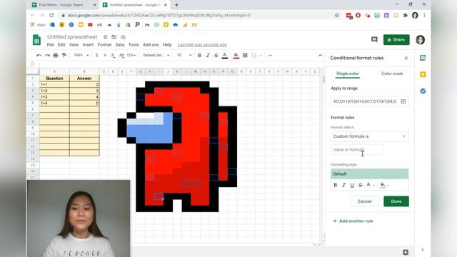 How To Create A Pixel Art Maths Activity using Google Sheets - Among Us & Xmas Free Templates! ✨? смотреть онлайн