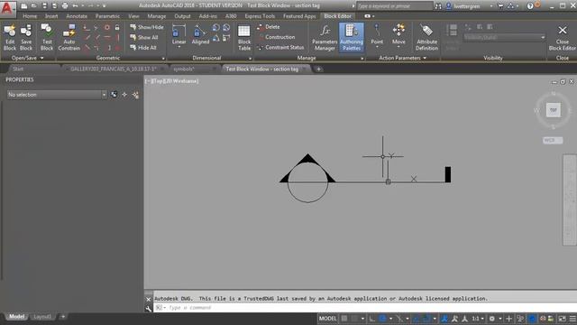 AutoCAD Demo - creating a section tag with rotate and stretch actions смотреть онлайн