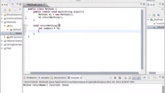 Java Video Tutorial 23: Methods смотреть онлайн