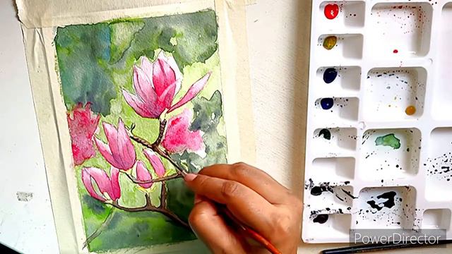 Let’s Paint-50/ How I Painted Magnolia Flowers In Watercolour#painting#flower#watercolour
