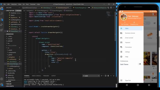 Food Delivery App - React Native And Firebase : #13 Drawer Navigator смотреть онлайн
