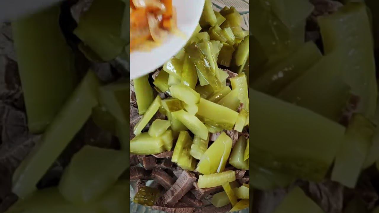 Теплый салат с говядиной #еда #рецепты #рецепт