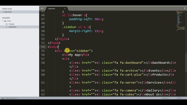 Animated side menu bar using HTML and CSS |2020 смотреть онлайн