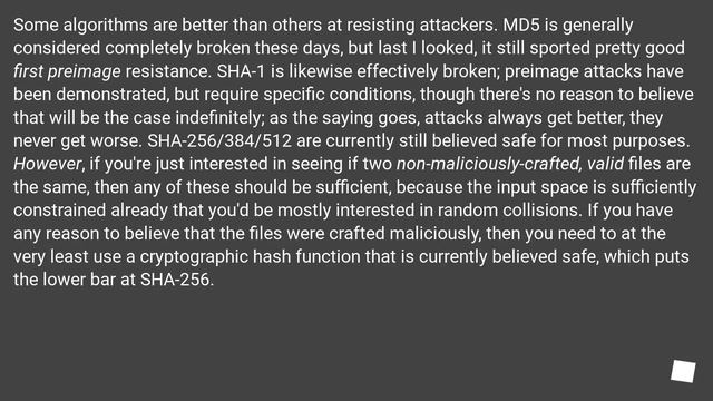 Does an identical cryptographic hash or checksum for two files mean they are identical? смотреть онлайн