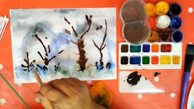 Как нарисовать пейзаж с сакурой ( поэтапный урок № 1 ) смотреть онлайн