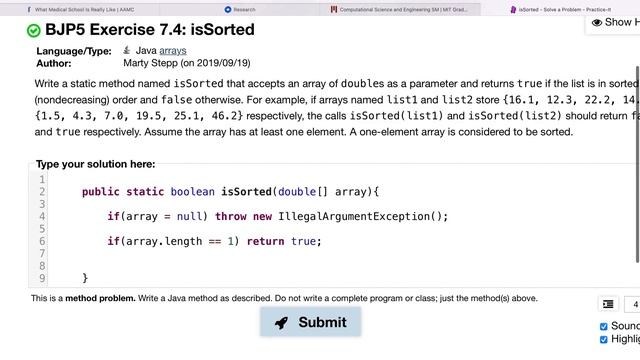 the practiceIt chapter | arrays - isSorted | hawa ali смотреть онлайн