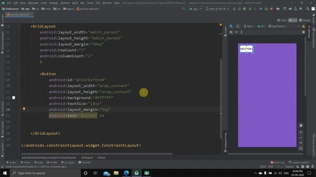 Grid Layout Android Studio | How to create and edit | Android Studio 4.0 смотреть онлайн