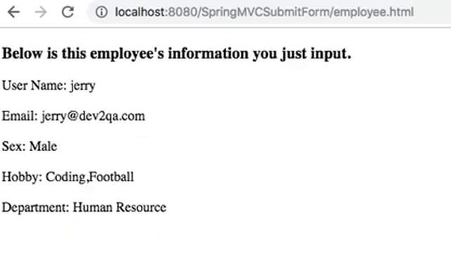 spring mvc form submit example смотреть онлайн