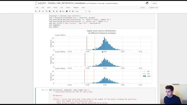 Value at Risk estimation with Python: Historical VaR смотреть онлайн