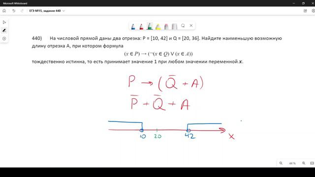 Решение ЕГЭ №15 Отрезки по информатике | Сборник К. Ю. Полякова №440 смотреть онлайн