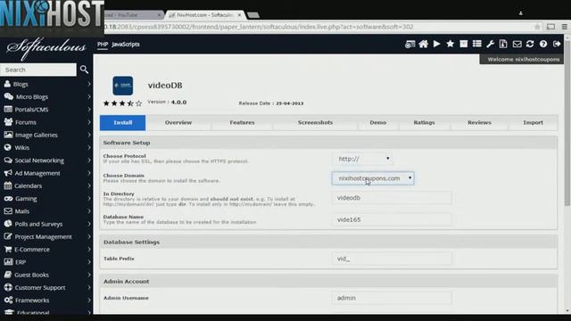 Installing VideoDB with Softaculous in cPanel смотреть онлайн