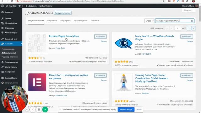 Установка плагинов в WORDPRESS смотреть онлайн