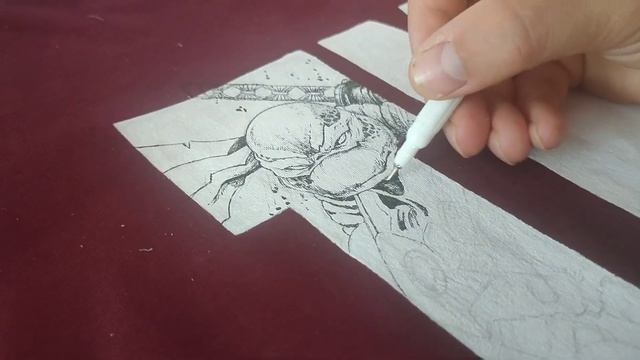 Рисунок на футболке/майке. Эксклюзив! Обращайтесь, нарисуем на вашей футболке! Ручная работа смотреть онлайн