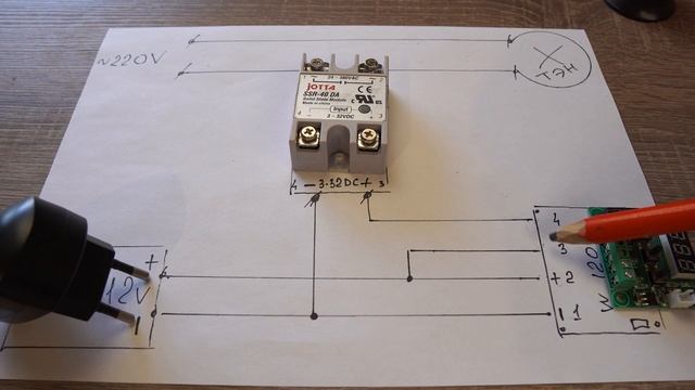 ТермоРегулятор W1209 + Твёрдотельное реле на 8 кВт. Схема подключения терморегулятора для инкубатор