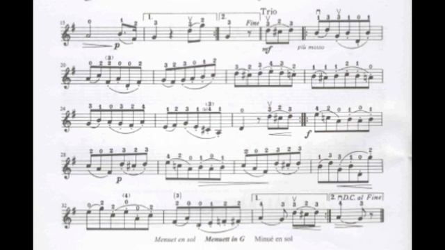 Minuet in G, Beethoven Suzuki Book 2 Violin Sheet Music Partitura para Violino смотреть онлайн