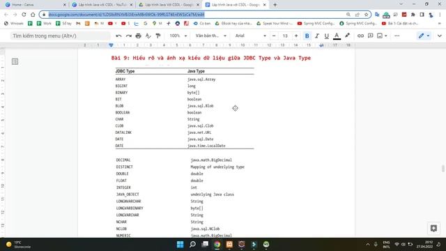 JDBC 09. Ánh xạ kiểu dữ liệu giữa JDBC Type và Java Type смотреть онлайн