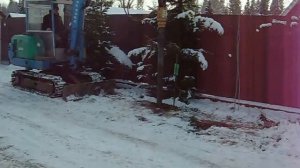 Винтовая #свая монтаж за 1 минуту,установка свай #мини-экскаватор Спб