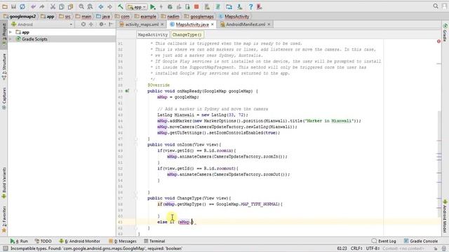 Change Google Map Type in android studio with a button | Changing Map modes смотреть онлайн