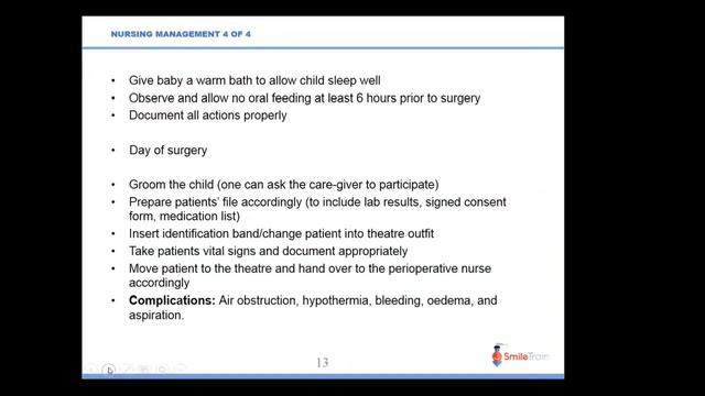 Pre-Op Nursing Care in Cleft Patients | Matron Opara | Smile Train & WACS | 1 June 2020 смотреть онлайн