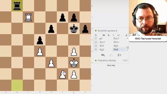 Играю со Stockfish, 6 уровень сложности. Славянка