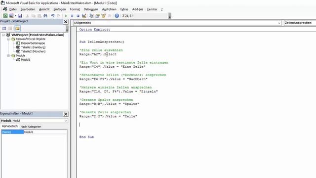 EXCEL VBA Die wichtigsten Befehle #2 - Zellen ansprechen, Zelleneinträge ausschneiden, kopieren... смотреть онлайн