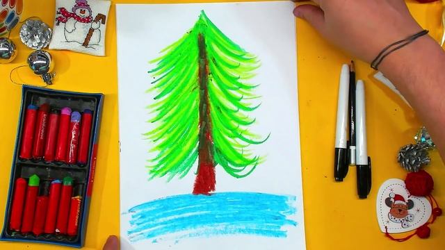 Простой рисунок ЁЛКА на Новый год от РыбаКит смотреть онлайн