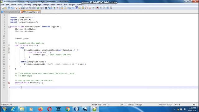 Java the complete Reference Ninth Edition (Chapter 31) Example (3) Create a Swing Applet смотреть онлайн