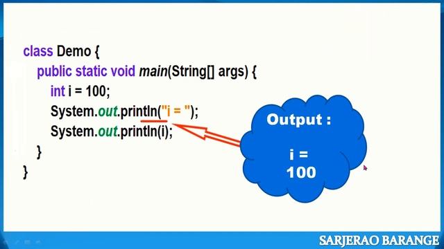 Learn Core Java : System.out.println() statement in java to write output on console. смотреть онлайн